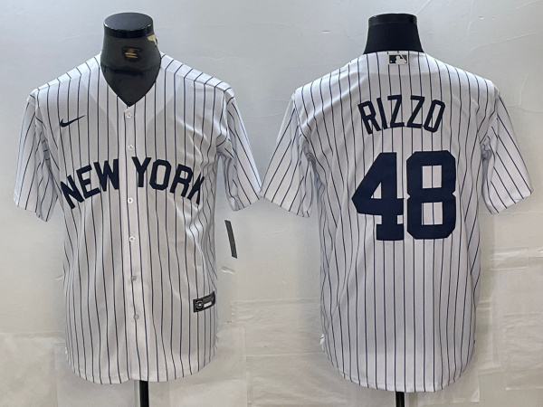 Men's New York Yankees #48 Anthony Rizzo White Cool Base Stitched Baseball Jersey Men's New York Yankees #48 Anthony Rizzo White Cool Base Stitched Baseball Jersey
